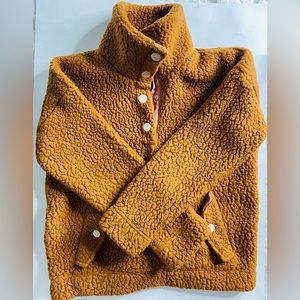 J. Crew Vintage Fleece Snap Collar Sherpa Pullover